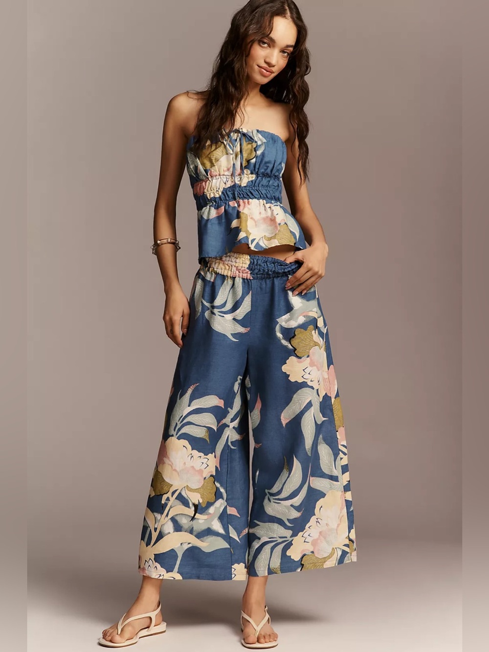 NWT Anthropology Somerset Printed-Linen Pull-On Pants - Picture 2 of 4